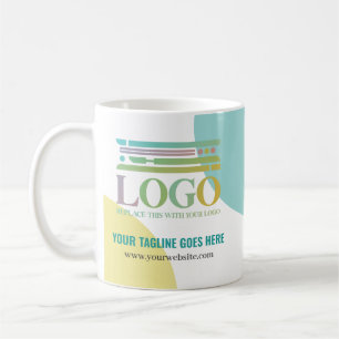 Yellow Turquoise Circles Logo Tagline Website Coffee Mug