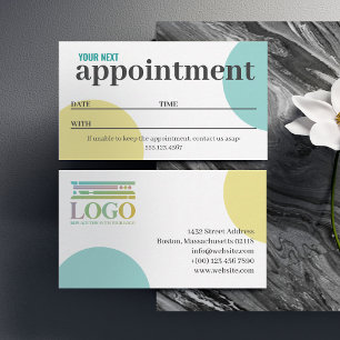 Yellow Turquoise Circles Spa Beauty Wellness Appointment Card