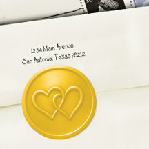 Yellow Two Hearts Intertwined Wedding