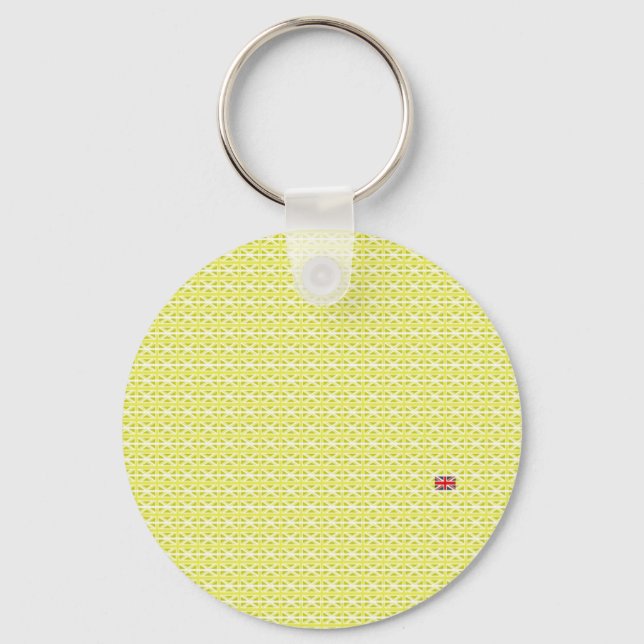 Yellow UK Union Jacks & odd one Key Ring (Front)