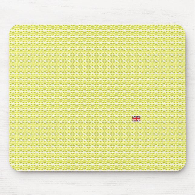 Yellow UK Union Jacks & odd one Mouse Pad (Front)