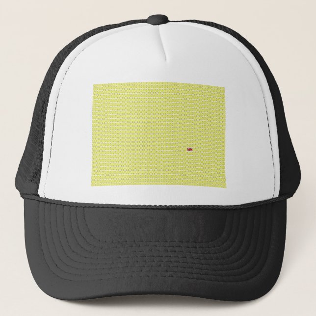 Yellow UK Union Jacks & odd one Trucker Hat (Front)