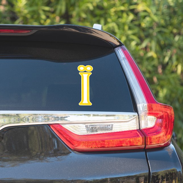 Yellow Ukrainian language specific letter Ї (Car Side)