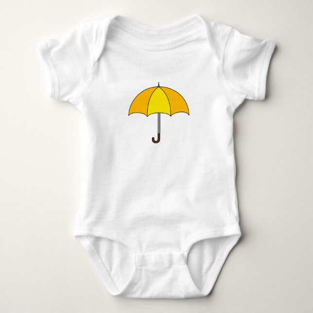 Yellow Umbrella Baby Bodysuit (Front)