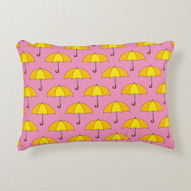 Yellow Umbrella Decorative Cushion (Front)