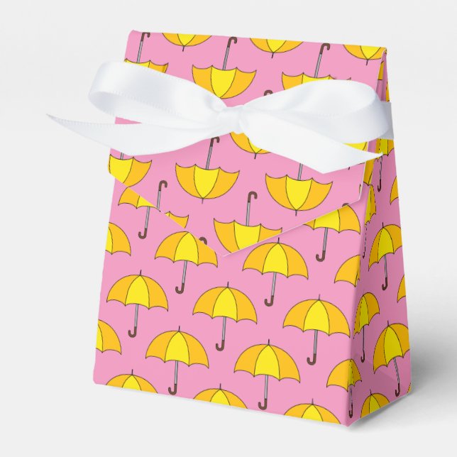 Yellow Umbrella Favour Box (Front Side)