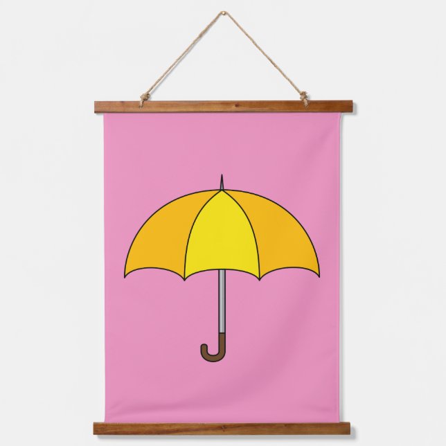 Yellow Umbrella Hanging Tapestry (Front)