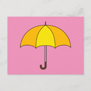 Yellow Umbrella Holiday Postcard