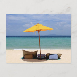 Yellow umbrella postcard
