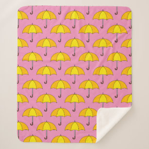 Yellow Umbrella Sherpa Blanket