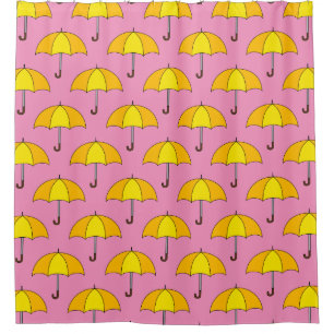 Yellow Umbrella Shower Curtain