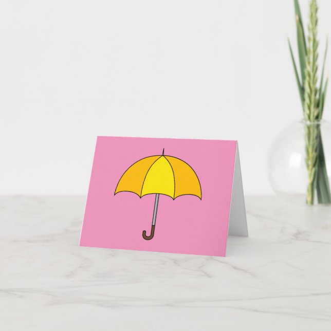 Yellow Umbrella Thank You Card (Front)