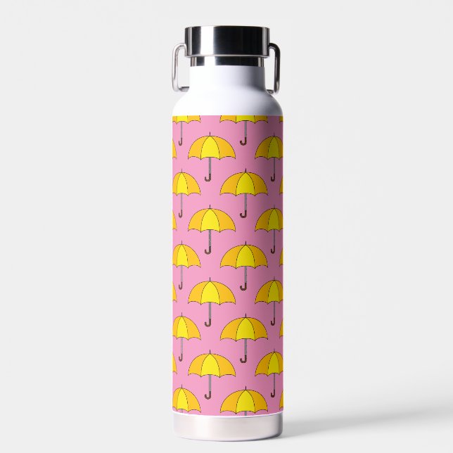 Yellow Umbrella Water Bottle (Front)