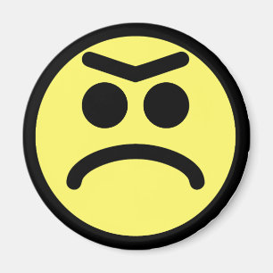 Yellow Unibrow Frown Face Magnet