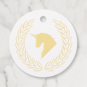 Yellow Unicorn Bust Favour Tags