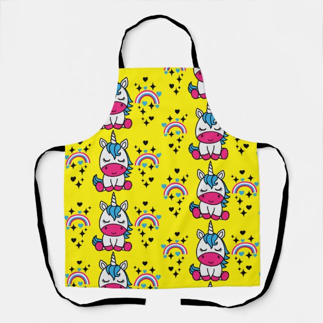 Yellow Unicorn Pony Apron (Front)