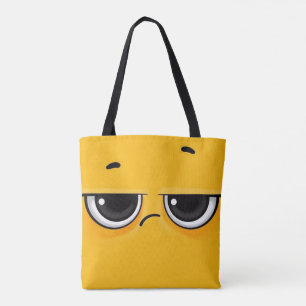 Yellow upset face tote bag