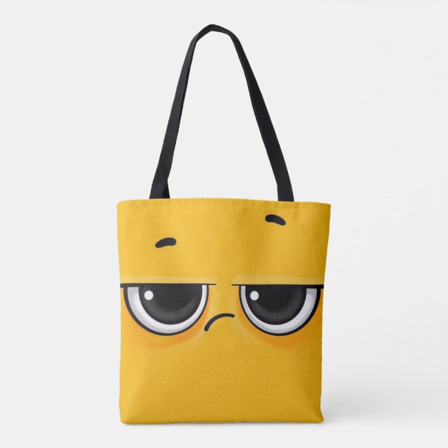 Yellow upset face tote bag (Back)