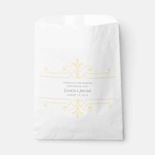 Yellow v2 Fancy Ornamental Favour Bags (Front)