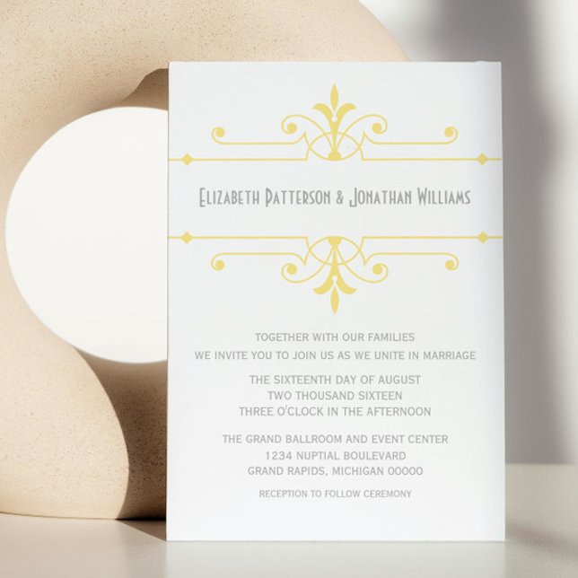 Yellow v2 Fancy Ornamental Wedding Invite (Yellow v2 Fancy Ornamental Wedding Invite)
