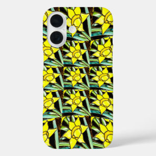 Yellow Valuable Flowers Pattern iPhone 16 Case