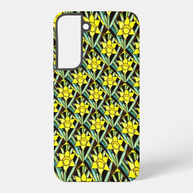 Yellow Valuable Flowers Pattern Samsung Galaxy S22+ Case (Back)