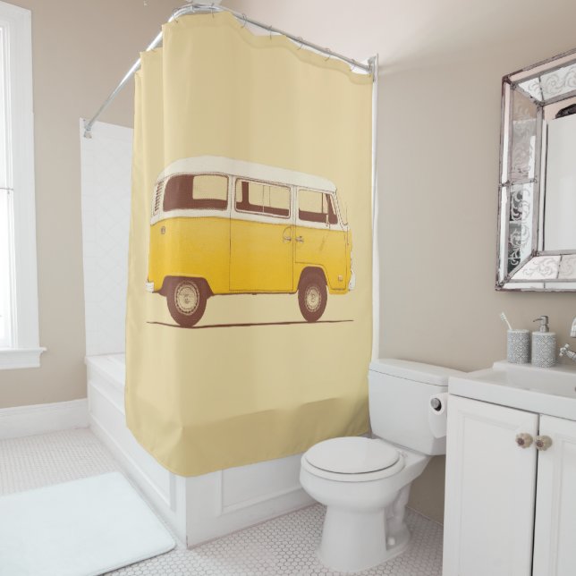 Yellow Van | Florent Bodart Shower Curtain (In Situ)