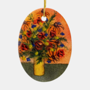 "Yellow Vase" Floral Ornament