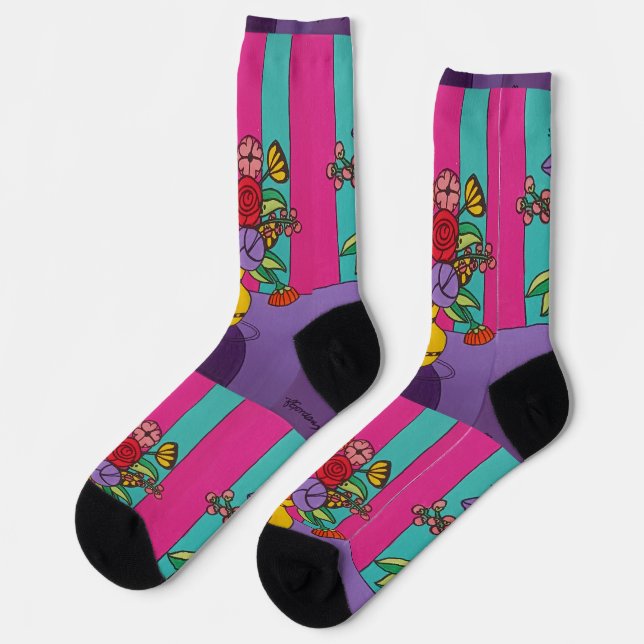 Yellow Vase Socks (Left)