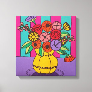 Yellow Vase Stretched Canvas Print