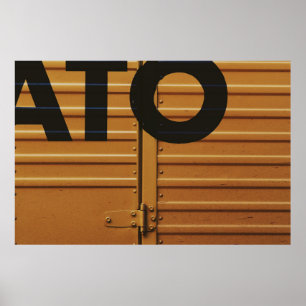 Yellow vehicle cargo carrier poster