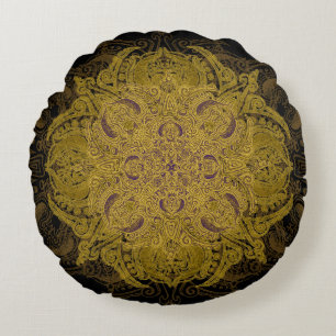 Yellow Velvet Round Cushion