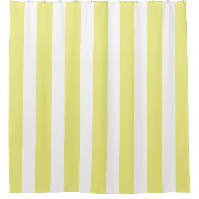 yellow vertical stripes shower curtain (Front)