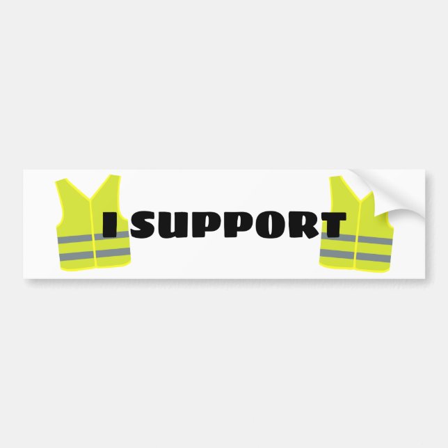 Yellow vest support design bumper sticker (Front)