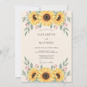 Yellow Vibrant Rustic Wedding Invitation