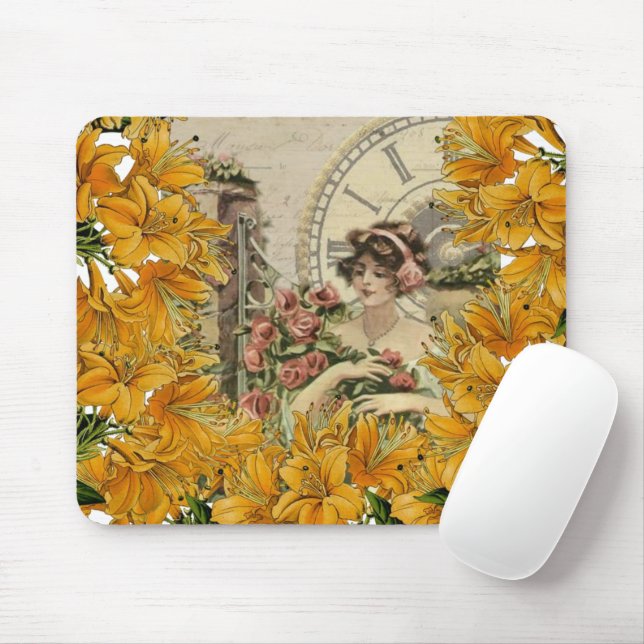 Yellow Victorian Woman  Mouse Pad! Mouse Pad (With Mouse)