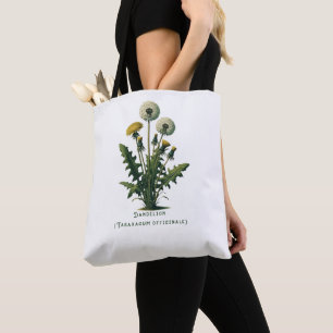 Yellow Vintage Dandelion Flowers Tote Bag