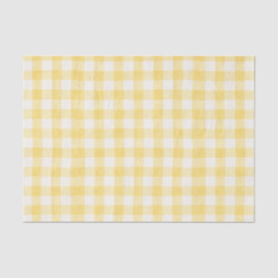 Yellow Vintage Fabric Stripes Chequered Box Tissue Paper