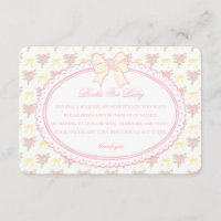 Yellow Vintage Floral Books for Baby Invite Insert