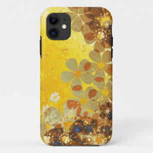 Yellow vintage floral pattern iPhone 11 case