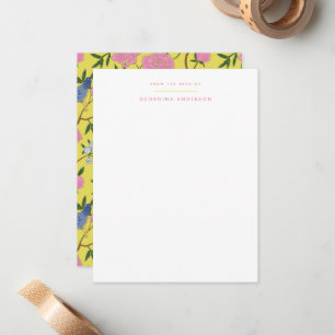 Yellow Vintage Garden Personal Stationery Card