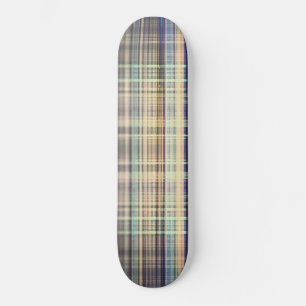 Yellow vintage rough stripes pattern skateboard