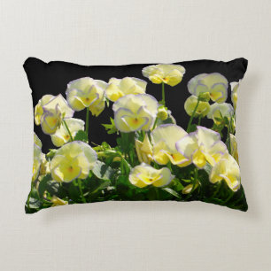Yellow Violas With Purple Edges Decorative Cushion