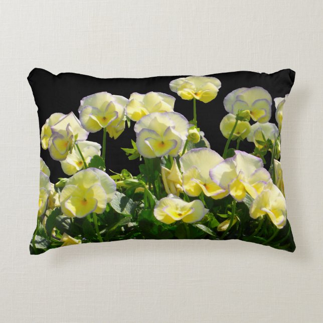 Yellow Violas With Purple Edges Decorative Cushion (Front)