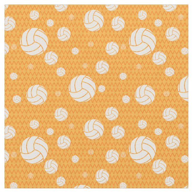 Yellow Volleyball Chevron Patterned Fabric (Close Up)