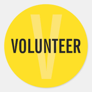 Yellow Volunteer Badge Classic Round Sticker