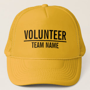 Yellow Volunteer with Custom Team Name Trucker Hat
