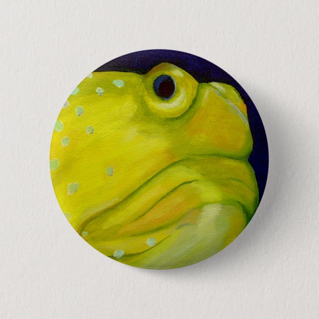 Yellow Watchman Goby Fish 6 Cm Round Badge (Front)