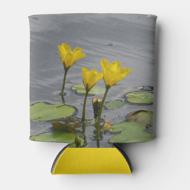 Yellow Water Lilies Can Cooler (Front)
