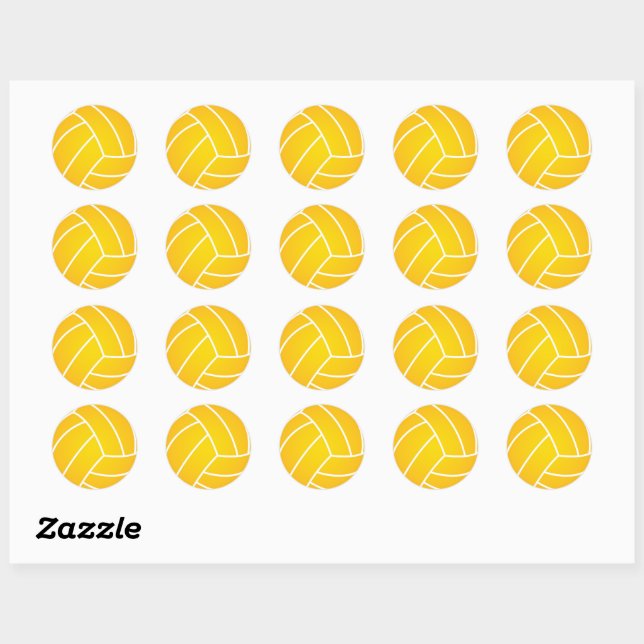 Yellow Water Polo Ball Sticker (Sheet)